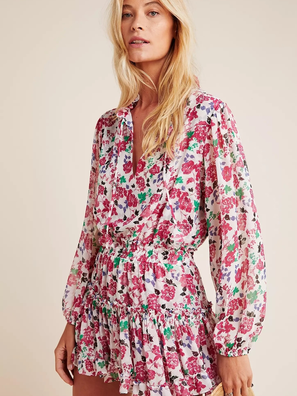 Misa Delilah Floral Mini Dress Size Xs From Anthropologie